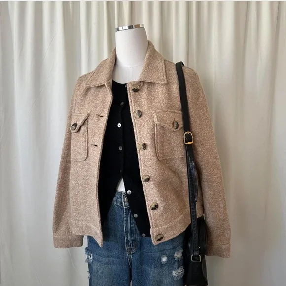 Cynthia Rowley brown Shacket wool blend size small. - Picture 5 of 8